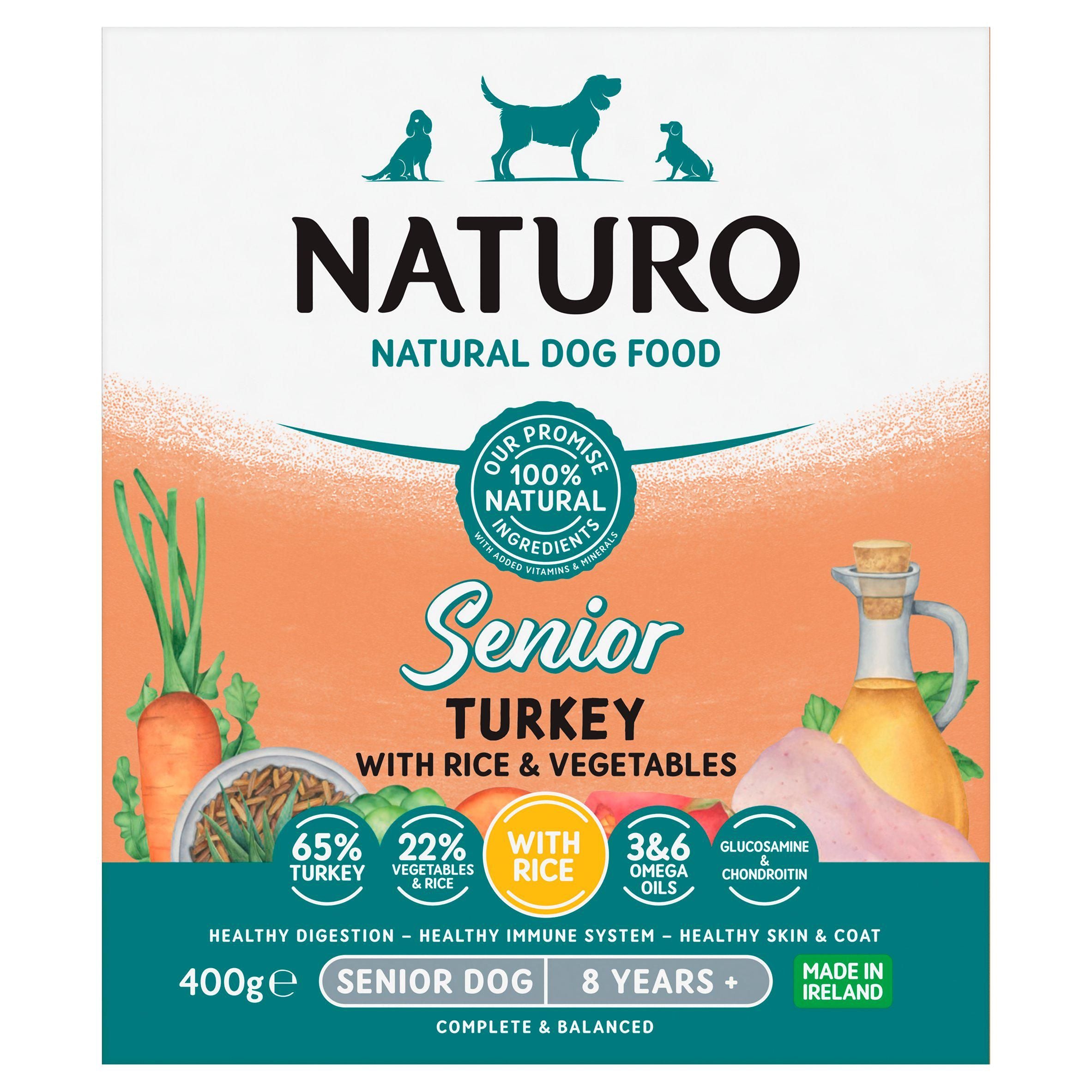 Naturo Senior Turkey Rice & Vegetable 400g Dog food cans trays & pouches Sainsburys   