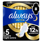 Always Ultra Sanitary Towels Secure Night Extra (Size 5) Wings X8 Pads