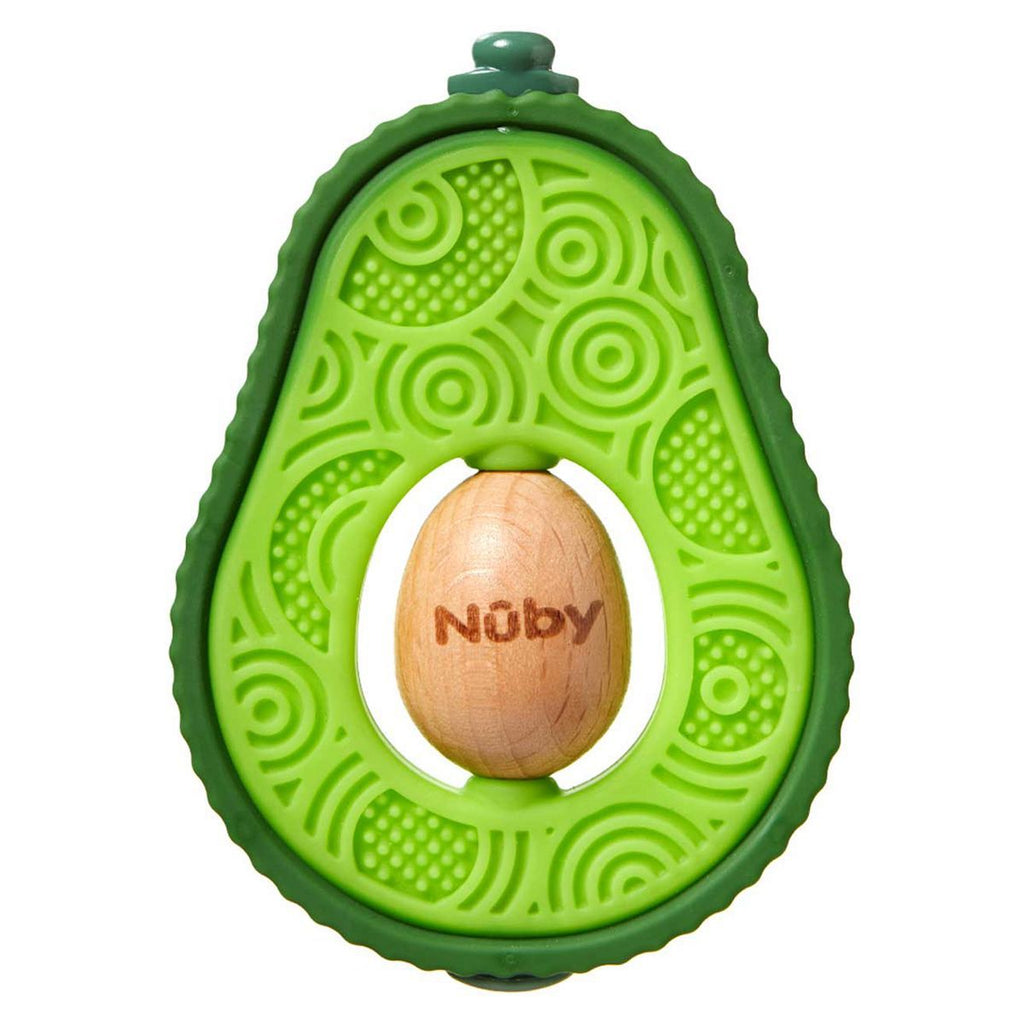 Nuby Avocado Silicone Wooden Teether