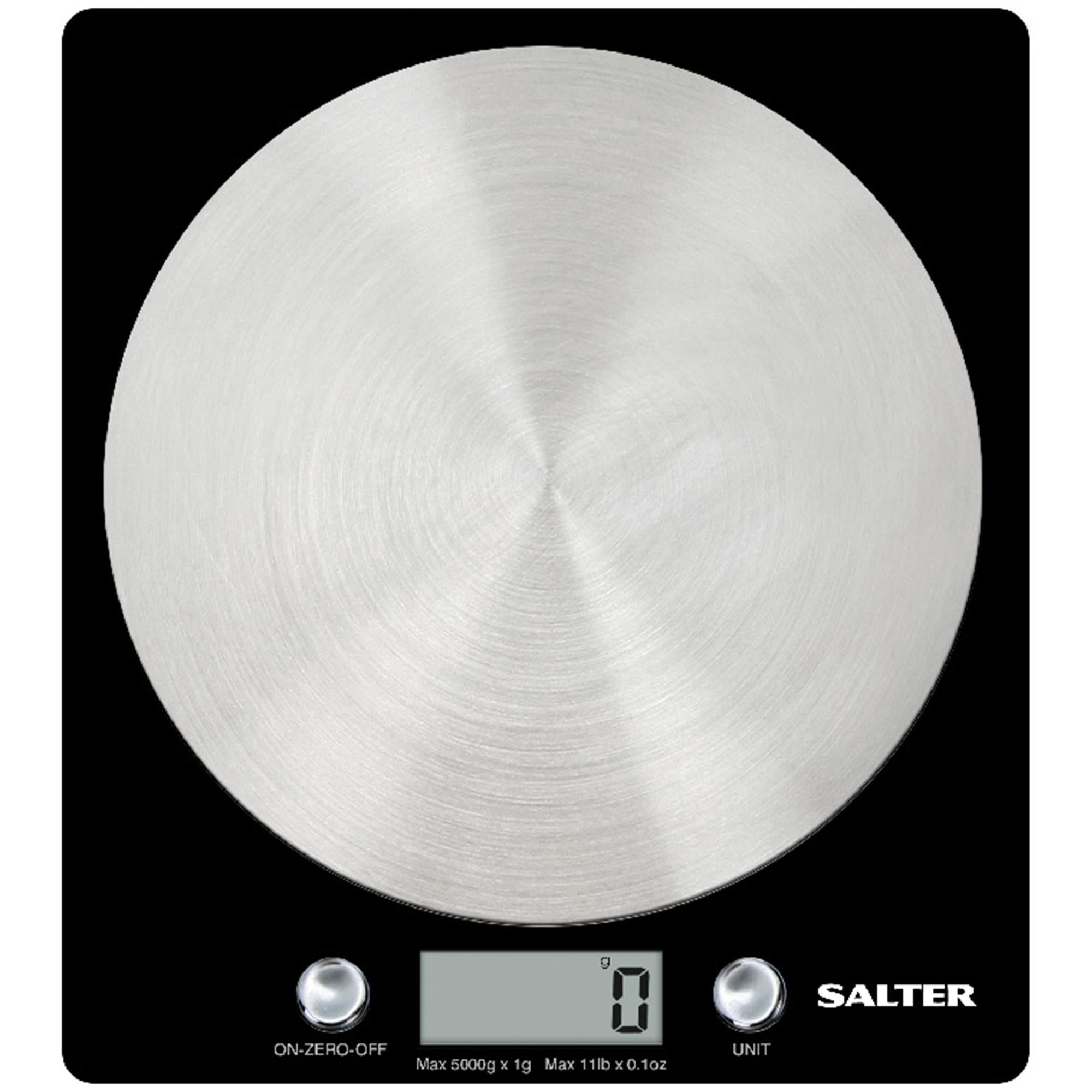 Salter Black Electronic Scale With Steel Platform cookware Sainsburys   