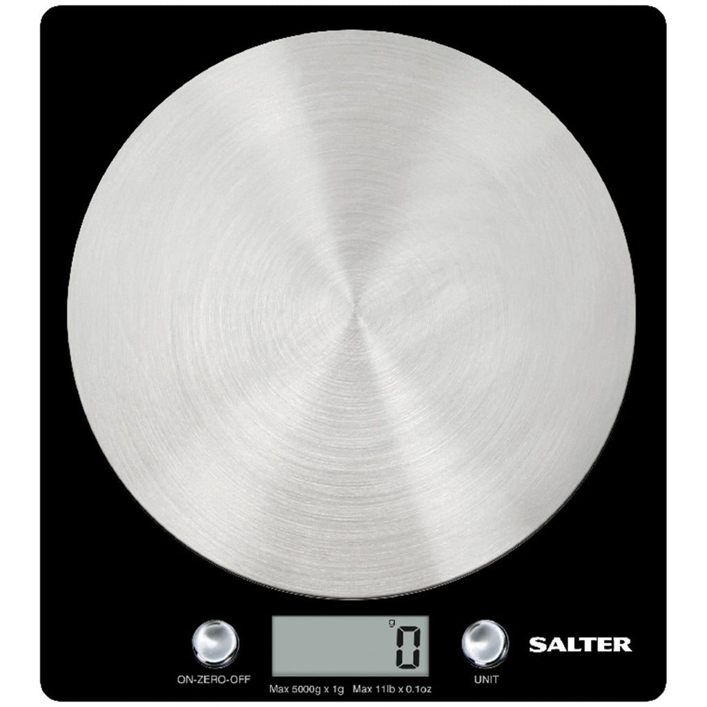 Salter Black Electronic Scale With Steel Platform