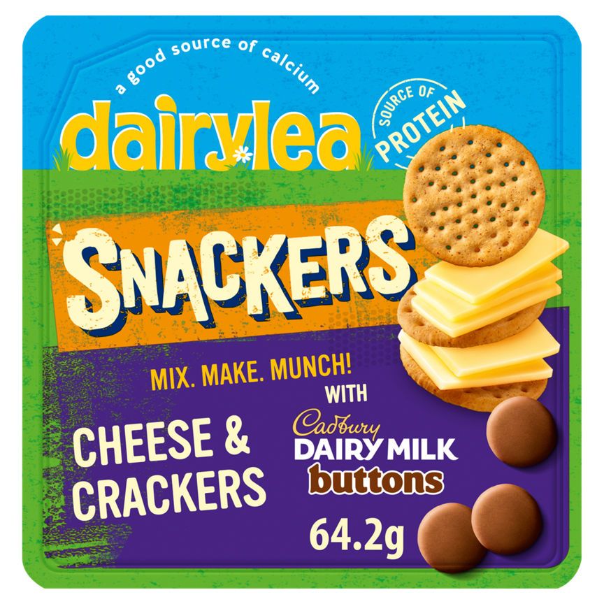 Dairylea Snackers Cheese & Crackers with Cadbury Dairy Milk Giant Buttons