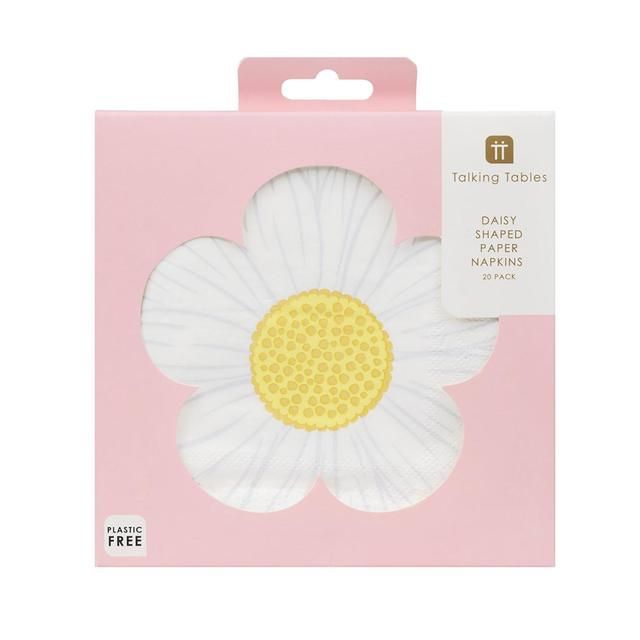 Daisy Shaped Paper Party Napkins   20 per pack