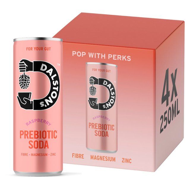 Dalston's Raspberry Prebiotic Soda For Your Gut  Multipack   4 x 250ml