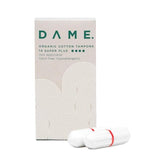 DAME Organic Cotton Tampons Super Plus   14 per pack