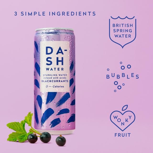 DASH Blackcurrant Infused Sparkling Water   12 x 330ml