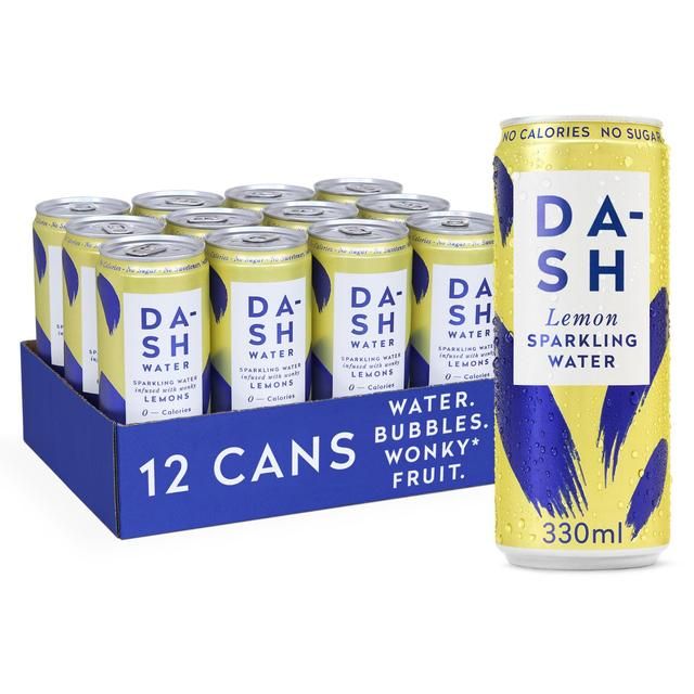 DASH Lemon Infused Sparkling Water   12 x 330ml