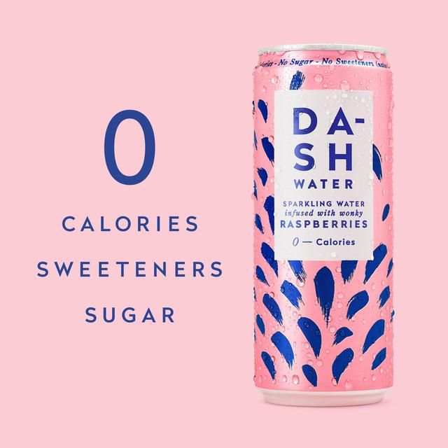 DASH Raspberry Infused Sparkling Water   4 x 330ml