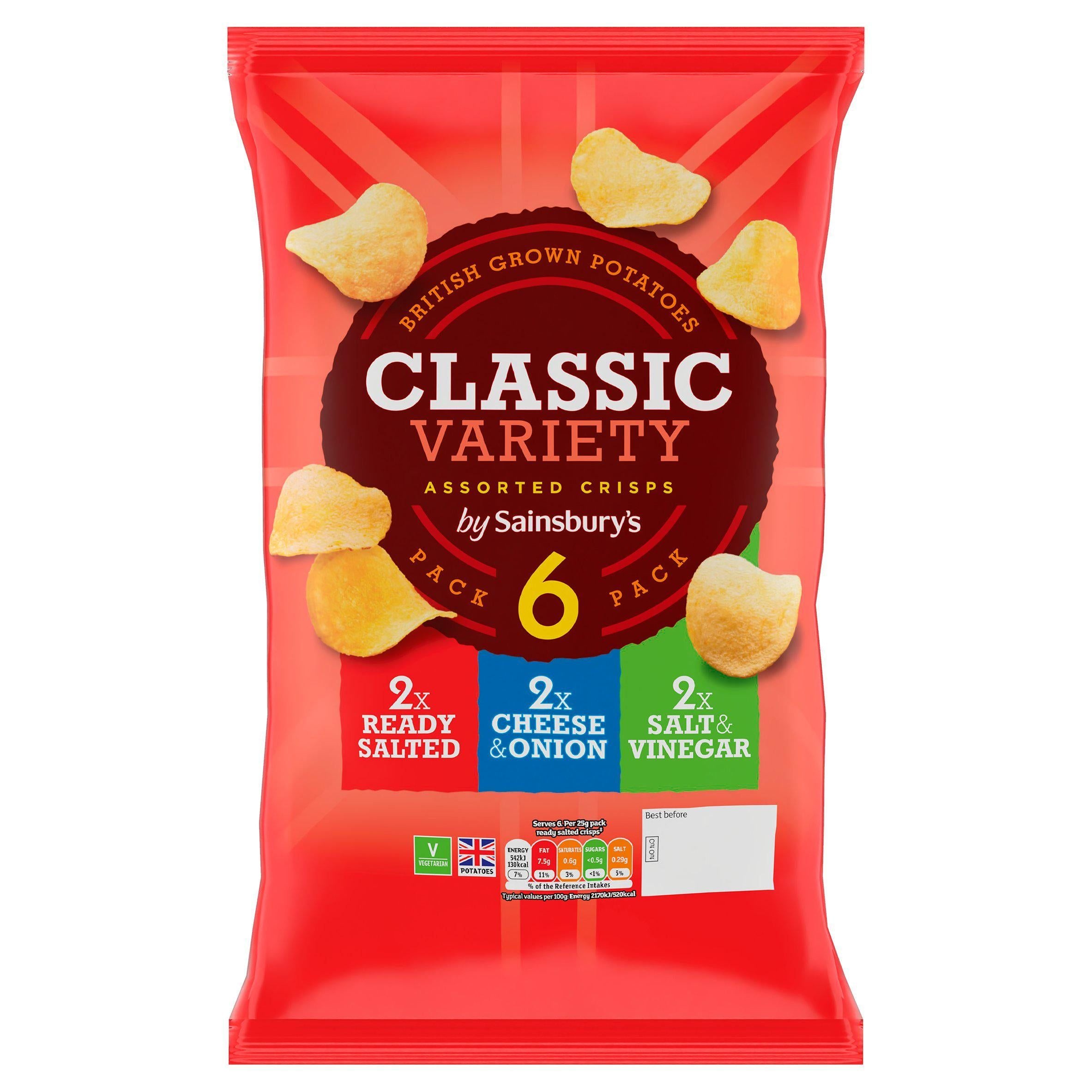 Sainsbury's Assorted Crisps 6x25g GOODS Sainsburys   