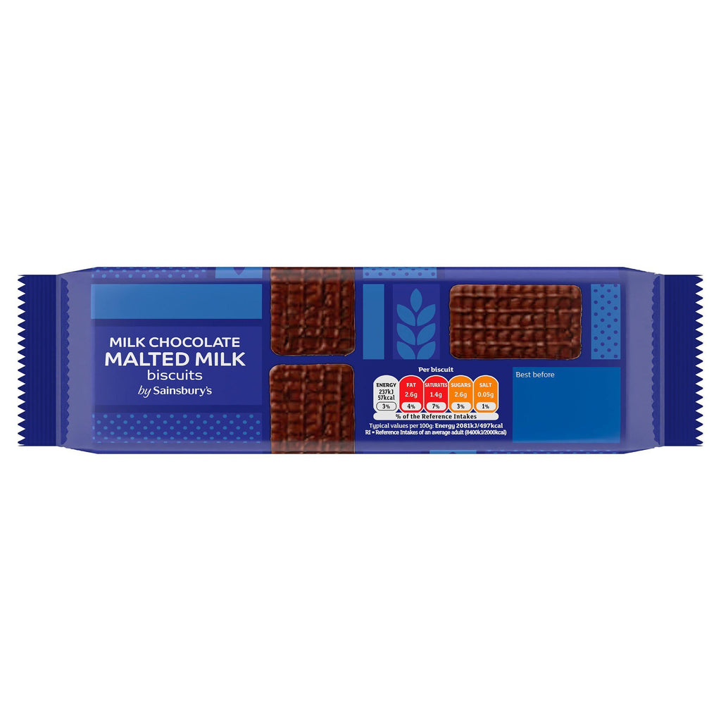 Sainsbury's Milk Chocolate Malted Milk Biscuits 250g