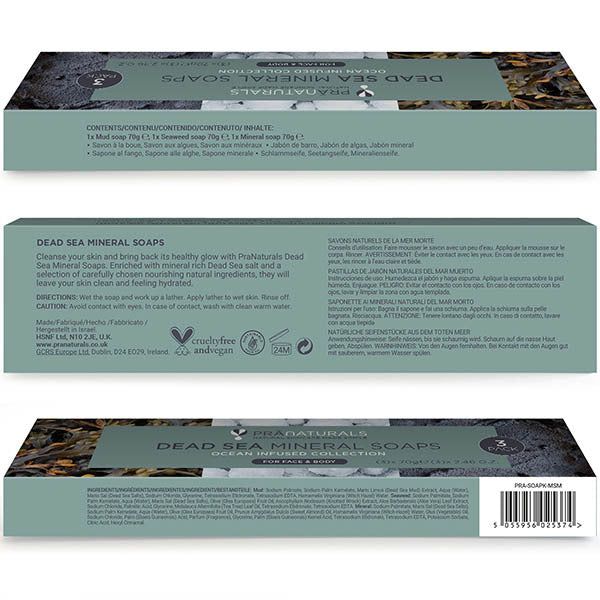 PraNaturals Dead Sea Soaps 3x70g - Ocean Infused Collection GOODS Superdrug   