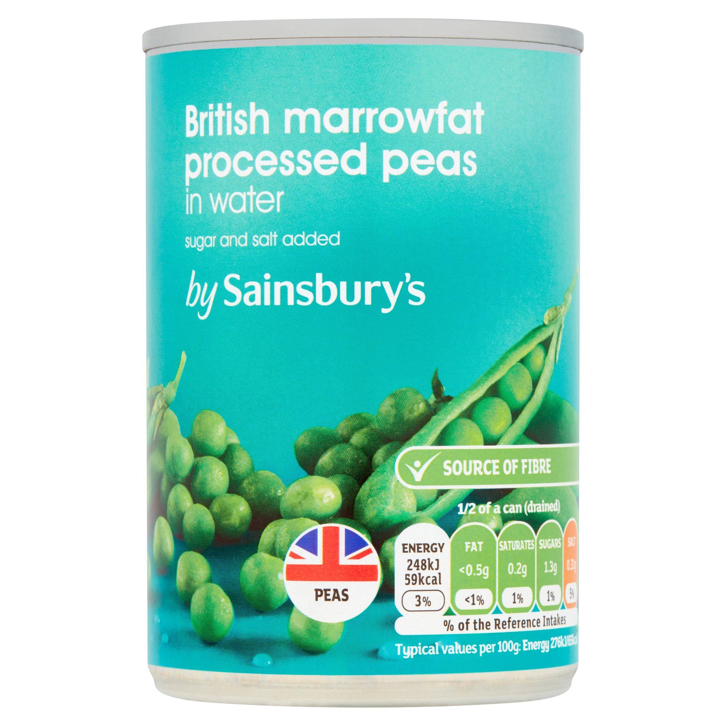 Sainsbury's Marrowfat Processed Peas 300g (180g*) Vegetables Sainsburys   