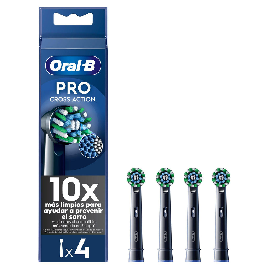 Oral-B CrossAction Black Replacement Electric Toothbrush Heads x4