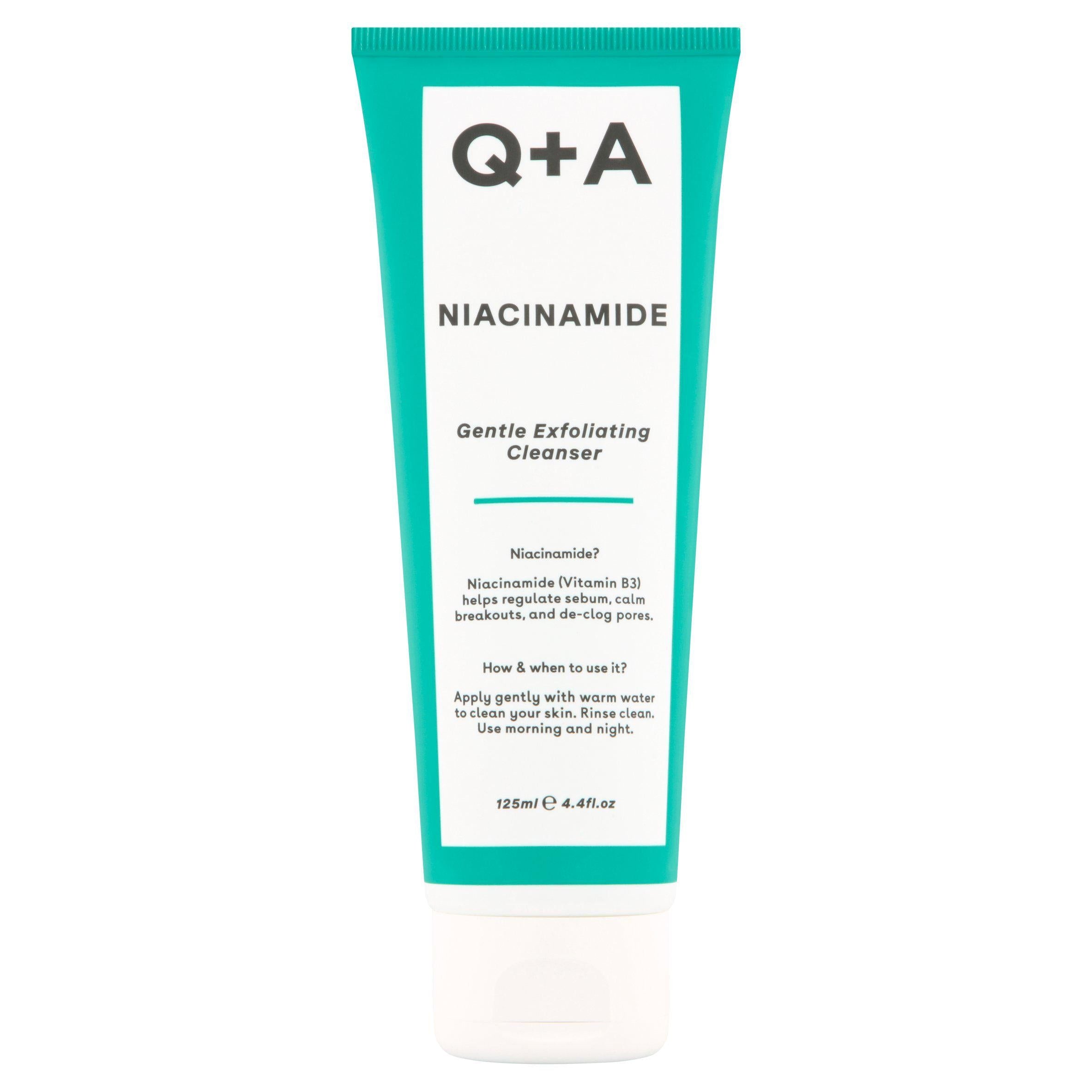 Q+A Niacinamide Gentle Exfoliating Cleanser 125ml face & body skincare Sainsburys   