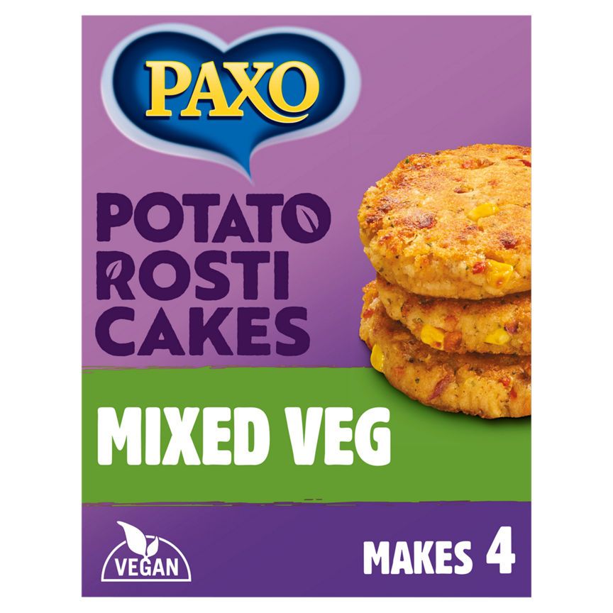 Paxo Potato Rosti Cakes Mixed Veg 120g