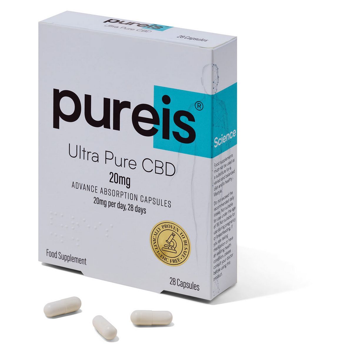 Pureis Ultra Pure CBD 20mg Capsules - 28 Capsules GOODS Boots   