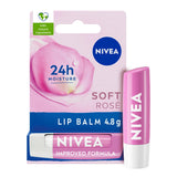 Nivea Soft Rose Lip Balm 4.8g face & body skincare Sainsburys   