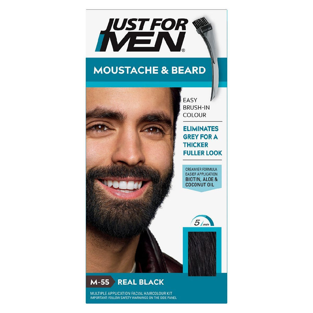 Just For Men Moustache & Beard Brush-In Colour Gel, Black