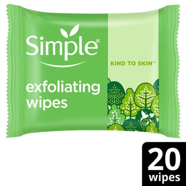 Simple Kind to Skin Biodegradable Exfoliating Wipes 20pc GOODS Superdrug   