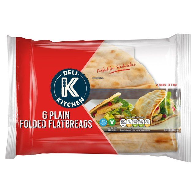 Deli Kitchen Plain Folded Flatbread Thins   6 per pack