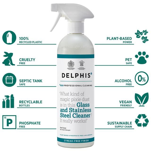 Delphis Eco Glass and Stainless Steel Cleaner   700ml