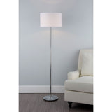 Delta Polished Chrome Floor Lamp with Ivory Shade