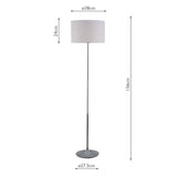 Delta Polished Chrome Floor Lamp with Ivory Shade