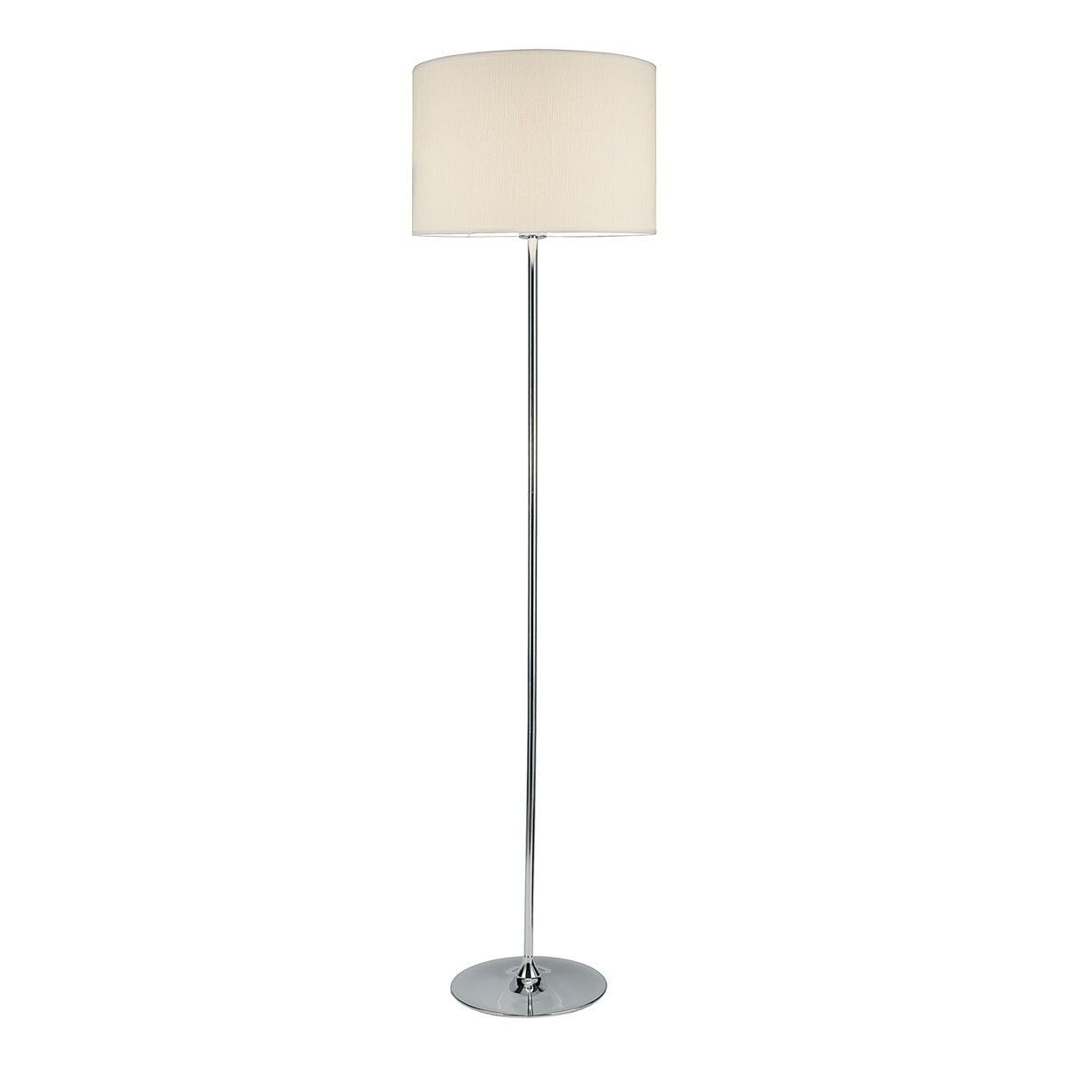 Delta Polished Chrome Floor Lamp with Ivory Shade