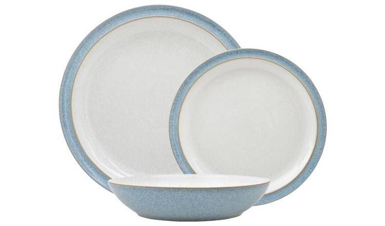 Denby Elements 12 Piece Stoneware Dinner Set - Blue