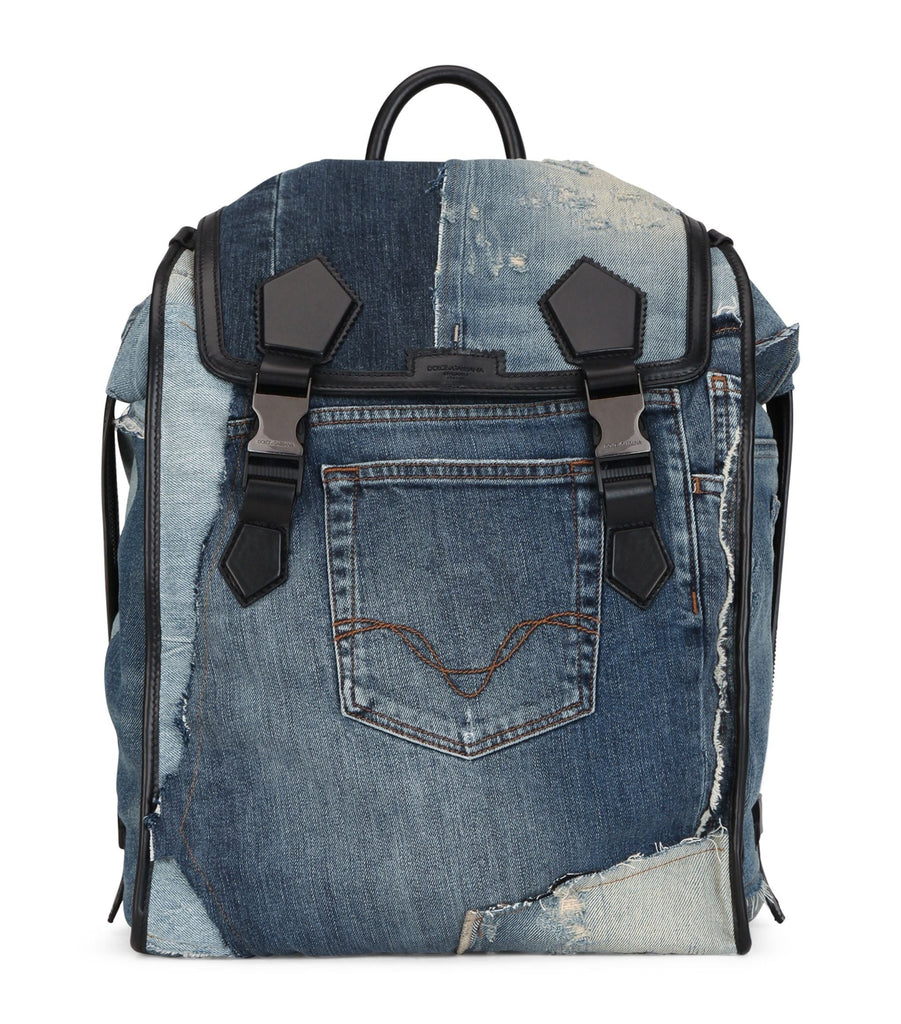 Denim Patchwork Backpack