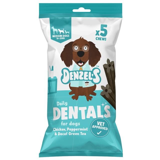 Denzel's Daily Dental Medium Dogs Chicken Peppermint & Decaf Green Tea   100g