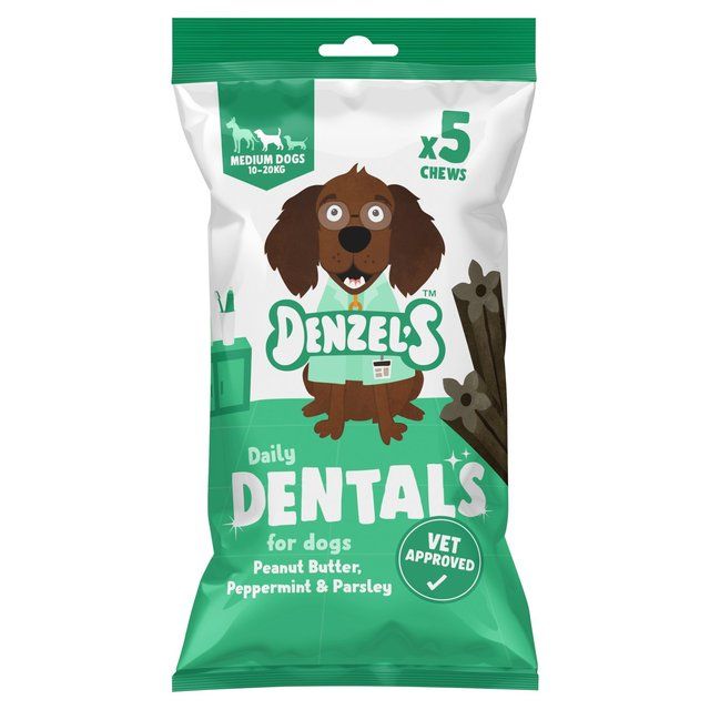 Denzel's Daily Dentals For Medium Dogs Peanut Butter Peppermint &amp;amp; Parsley   100g