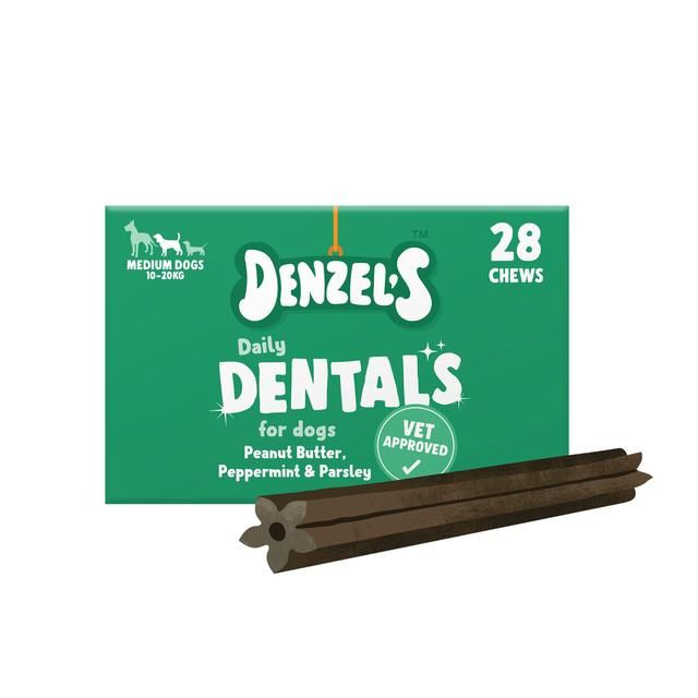 Denzel's Daily Dentals Medium Dog Peanut Butter Peppermint &amp;amp; Parsley   28 x 30g