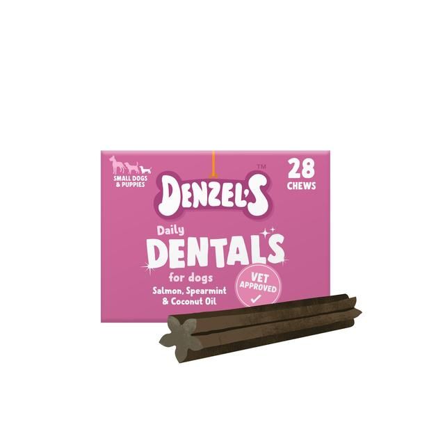 Denzel's Daily Dentals Small Dog/Puppy Salmon Spearmint &amp;amp; Coconut Oil   28 x 30g