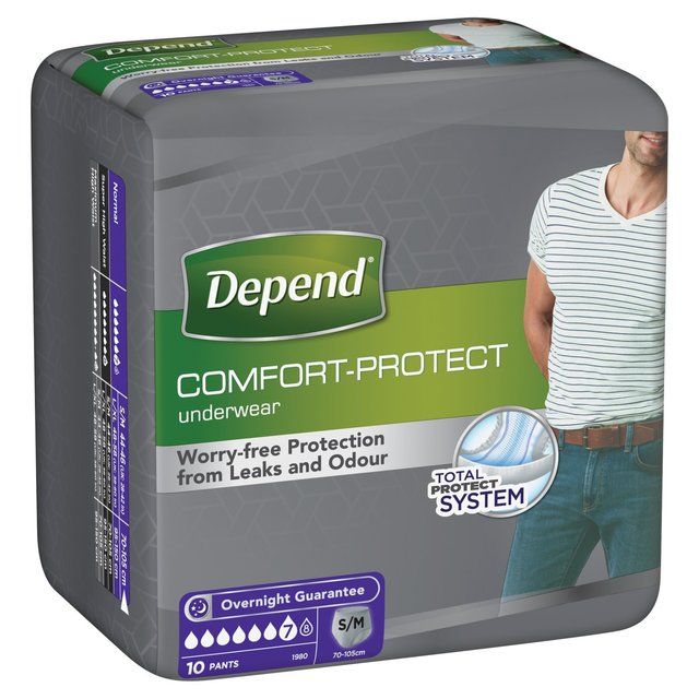 Depend Comfort Protect S/M Incontinence Pants Men   10 per pack