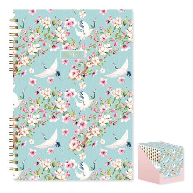 Design Group A4 Split Wiro Pink Blossom Notebook   12 per pack