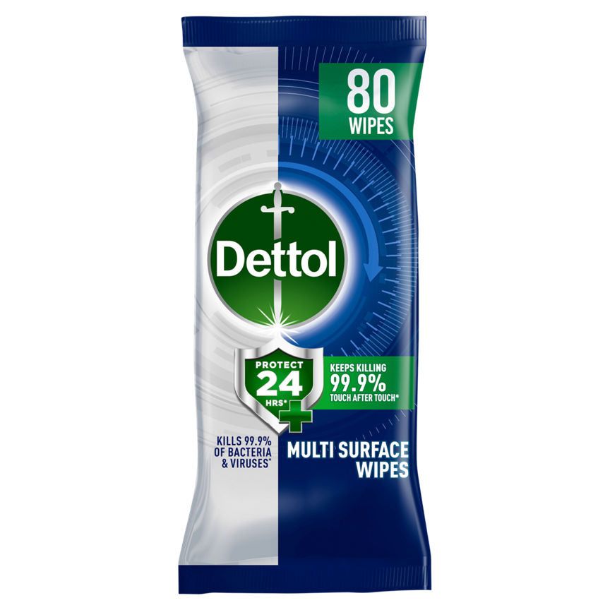 Dettol 80 24 Hour Antibacterial Multi Surface Ocean Fresh Wipes