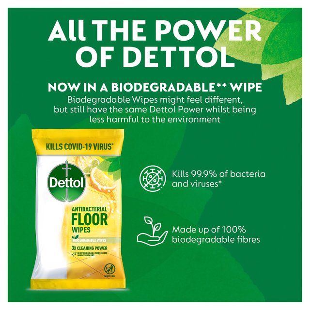 Dettol Antibacterial Biodegradable Citrus Floor Cleaning Wipes