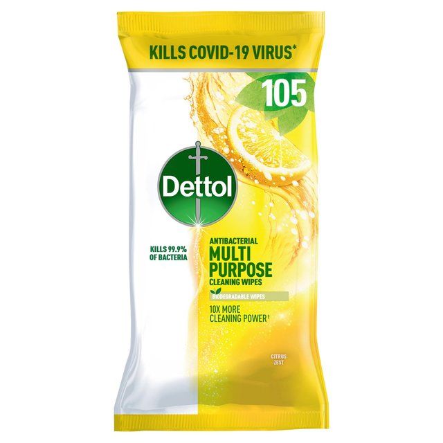 Dettol Antibacterial Biodegradable Citrus Multi Surface Cleaning Wipes