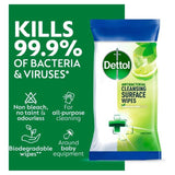 Dettol Antibacterial Biodegradable Lime Multi Surface Cleansing Wipes   72 per pack