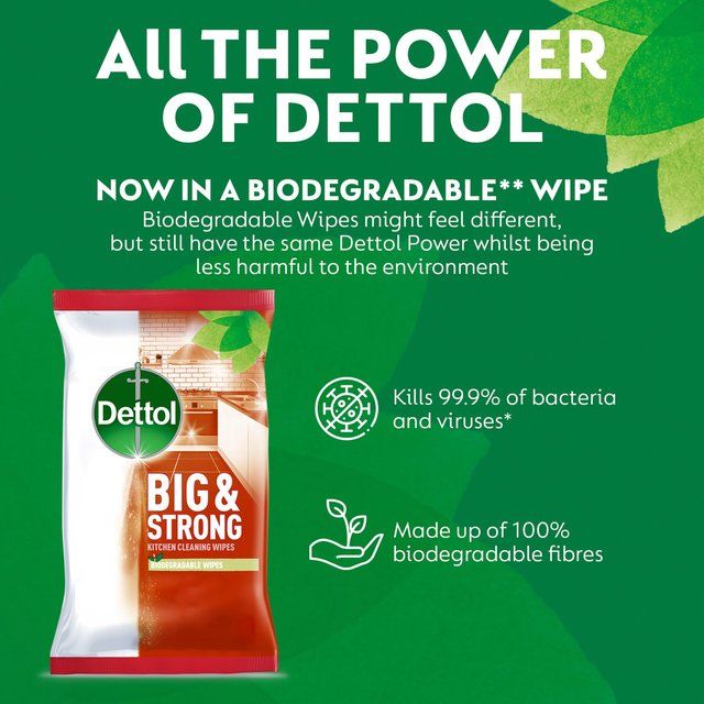 Dettol Big &amp;amp; Strong Kitchen Surface Cleaning Wipes   25 per pack