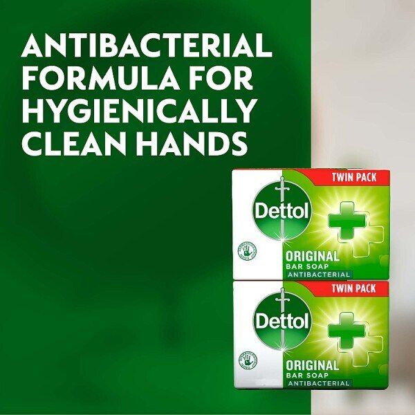 Dettol Original Antibacterial Hand Soap Bar 2 X 100g