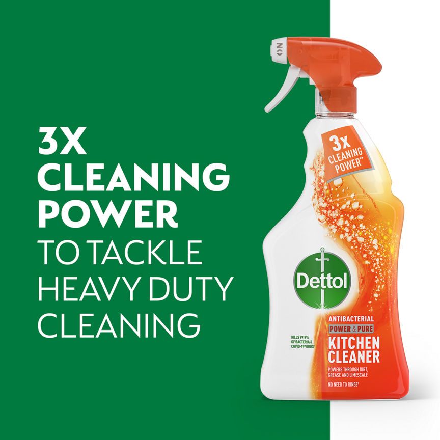 Dettol Power &amp;amp; Pure Antibacterial Disinfectant Kitchen Cleaning Spray