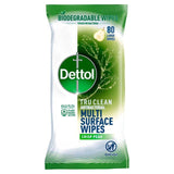 Dettol Tru Clean Antibacterial Biodegradable Crisp Pear Cleaning Wipes   80 per pack