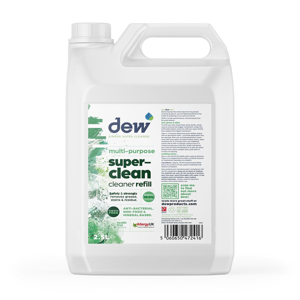 Dew Superclean Multi-Purpose Cleaner Spray, 500ml and Refill, 2.5L