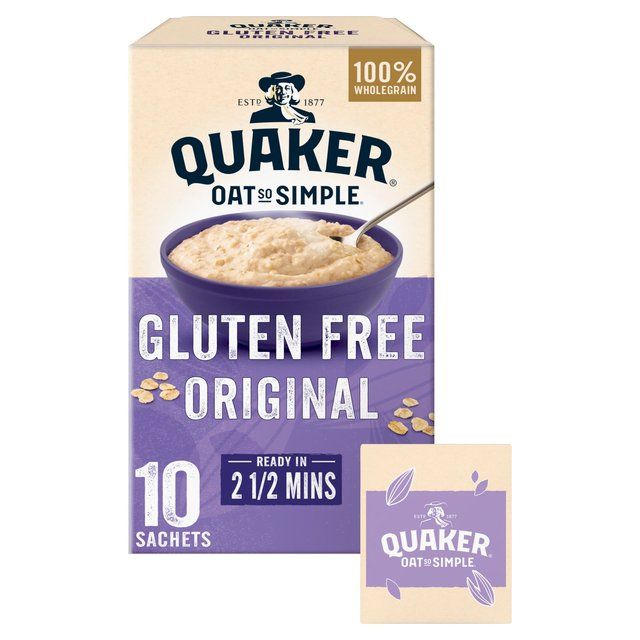 Quaker Oat So Simple Gluten Free Original Porridge Sachets Cereal   10 per pack Food Cupboard M&S   