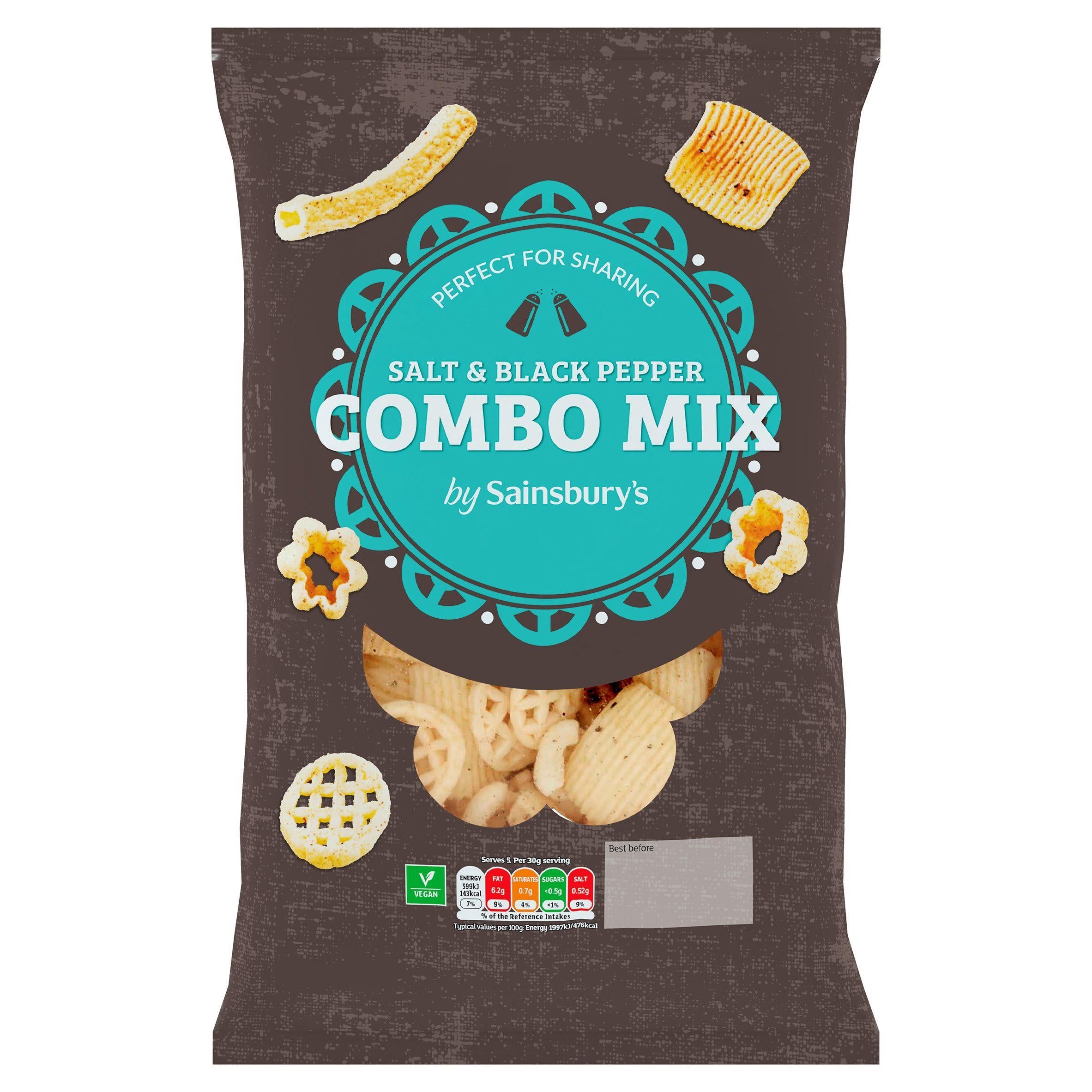 Sainsbury's Salt & Pepper Combo Snack Mix 150g Sharing crisps Sainsburys   