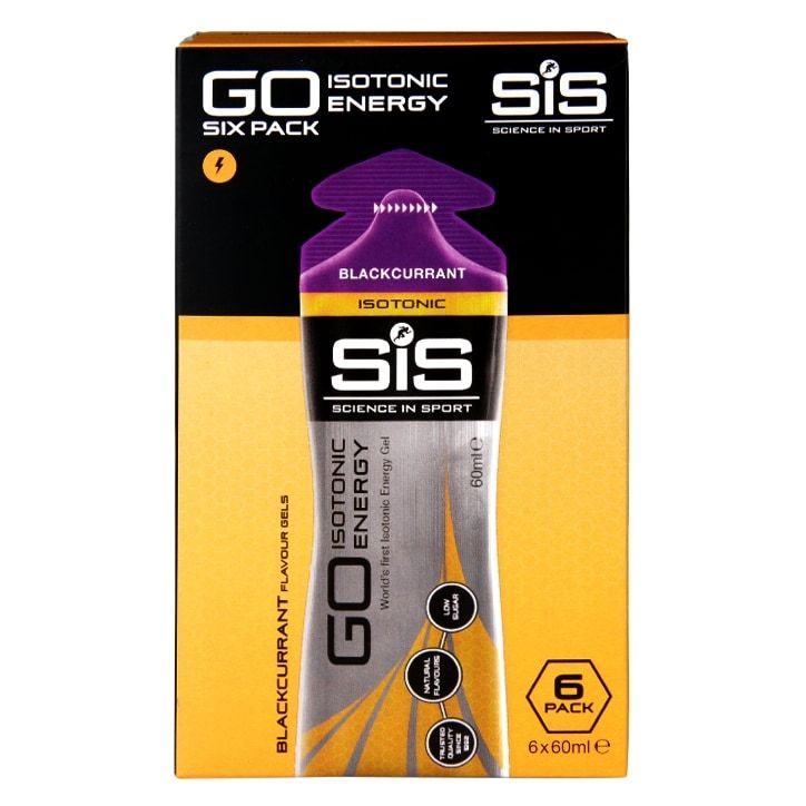 SiS GO Isotonic Energy Gel Blackcurrant 6 x 60ml Energy Drinks Holland&Barrett