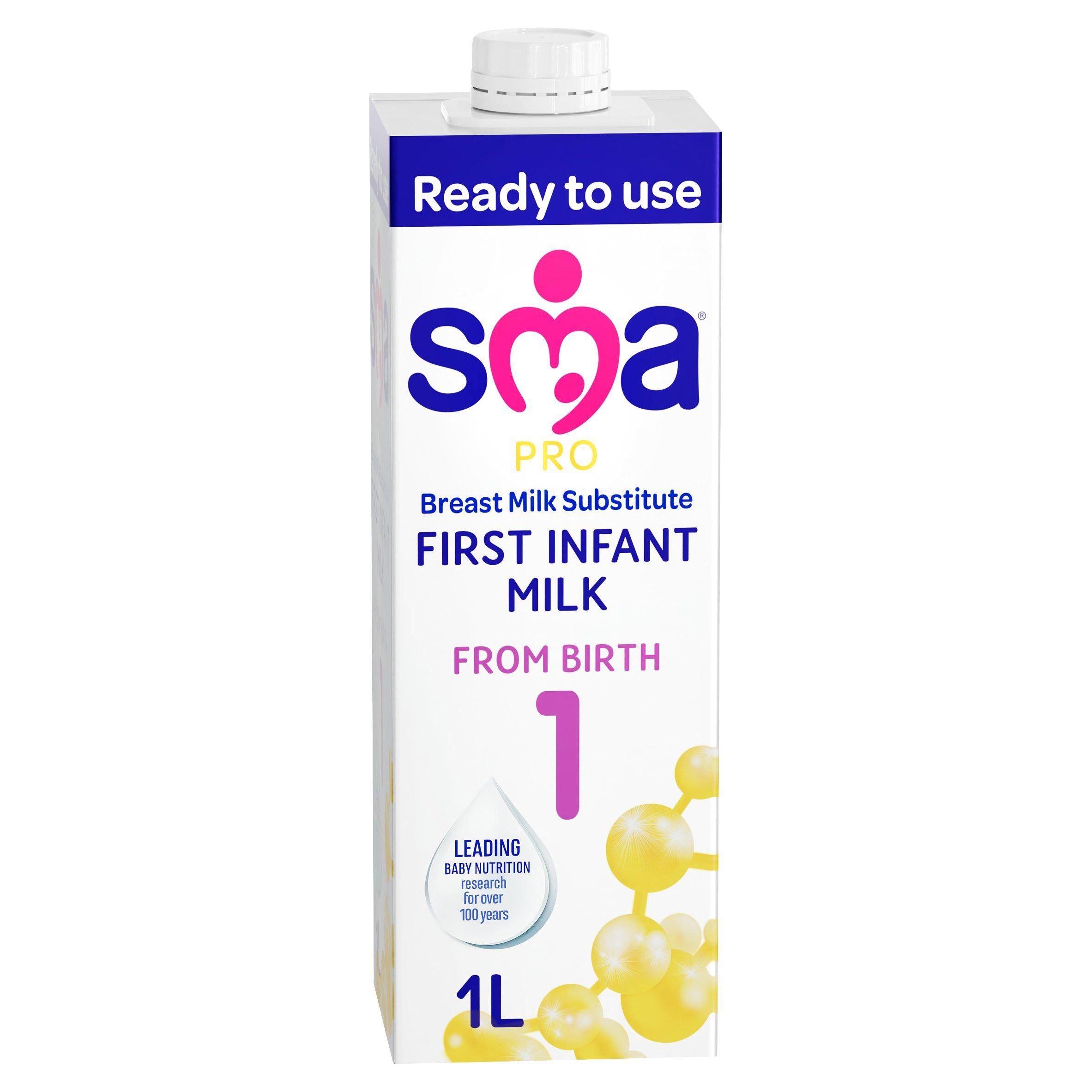 SMA PRO First Baby Milk Liquid Ready To Feed 1L GOODS Sainsburys   