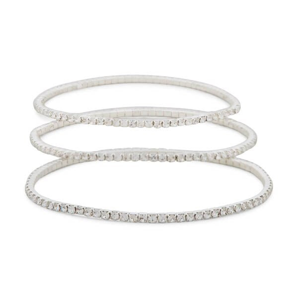 Superdrug Silver Tone Diamante Trio Bracelet GOODS Superdrug   